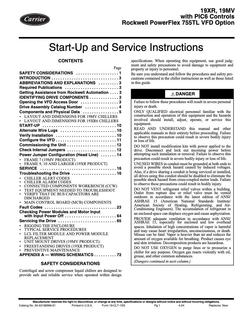 Page n°1 - Manuel utilisateur Carrier AquaEdge 19MV