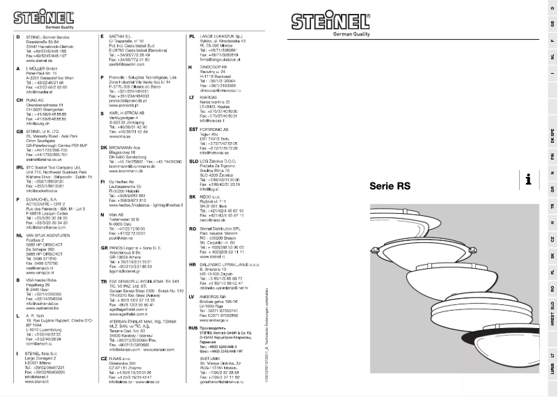 Página 1 del manual Manual de usuario Steinel RS16L