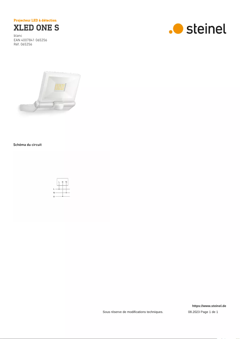 Página 1 del manual Diagrama de cableado Steinel XLED ONE S