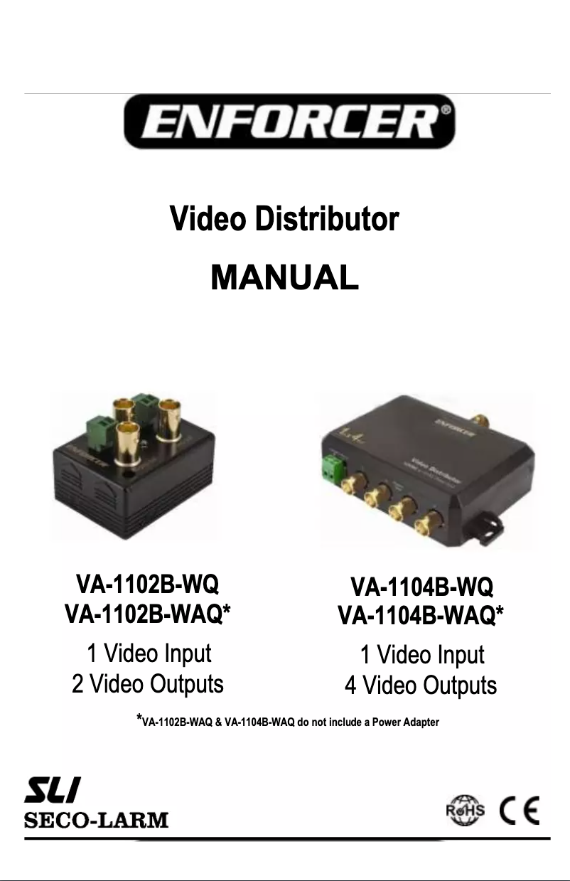 Page 1 de la notice Manuel utilisateur Enforcer VA-1104B-WQ