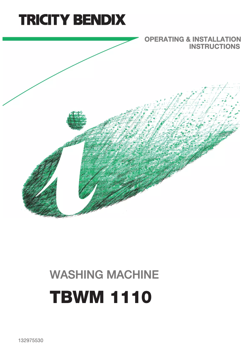 Page n°1 - Manuel utilisateur Tricity Bendix TBWM 1110