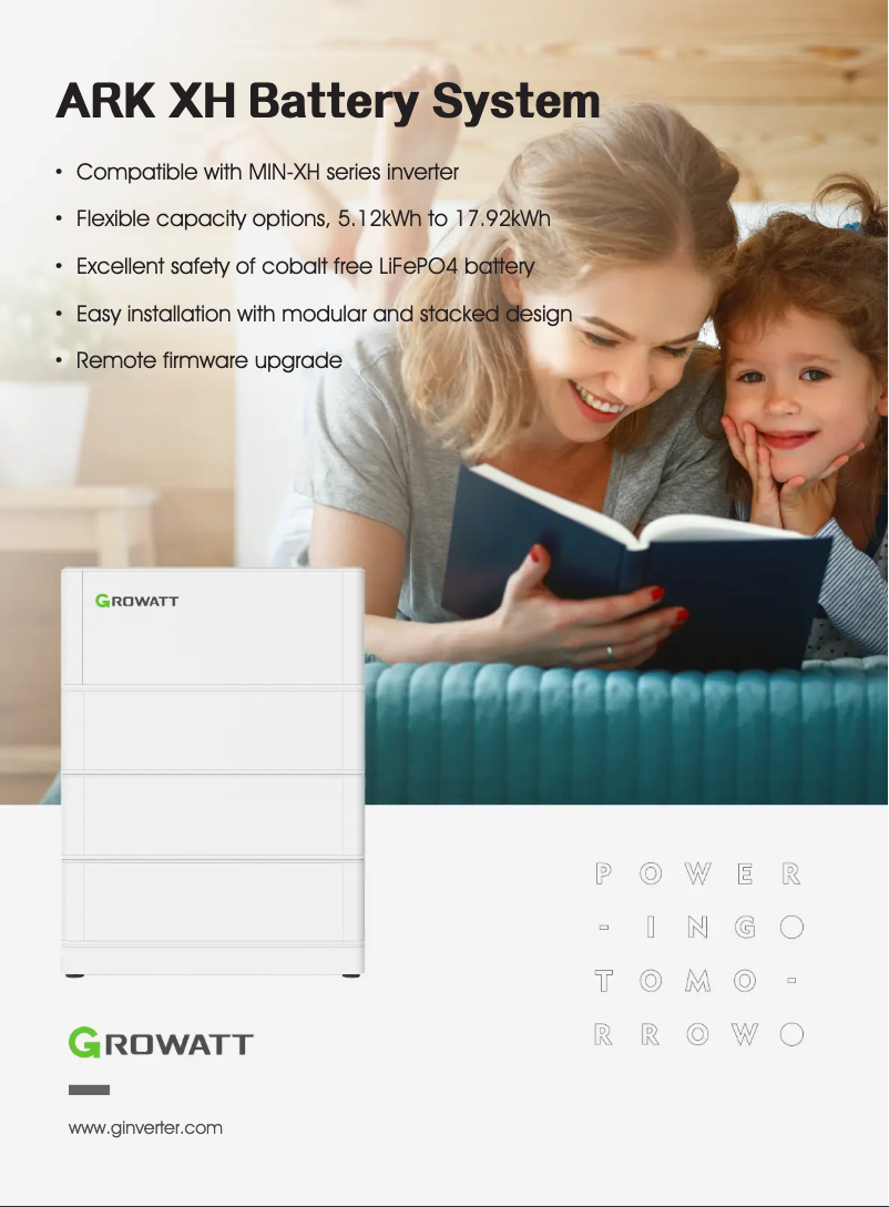Page n°1 - Fiche technique Growatt ARK 5.12~25.6XH-A1