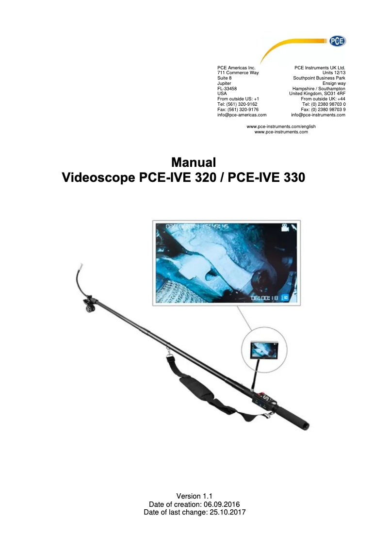Page n°1 - Manuel utilisateur PCE Instruments PCE-IVE 330