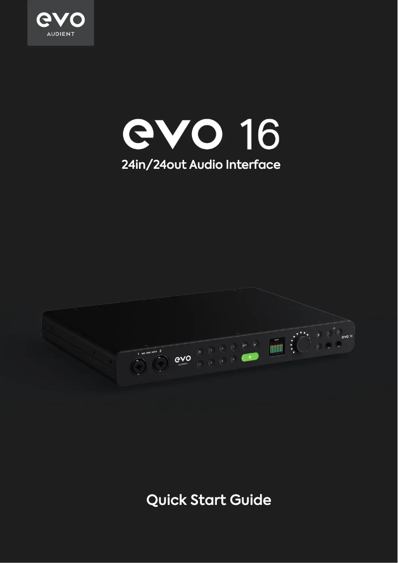 Page n°1 - Guide de démarrage rapide Audient EVO 16