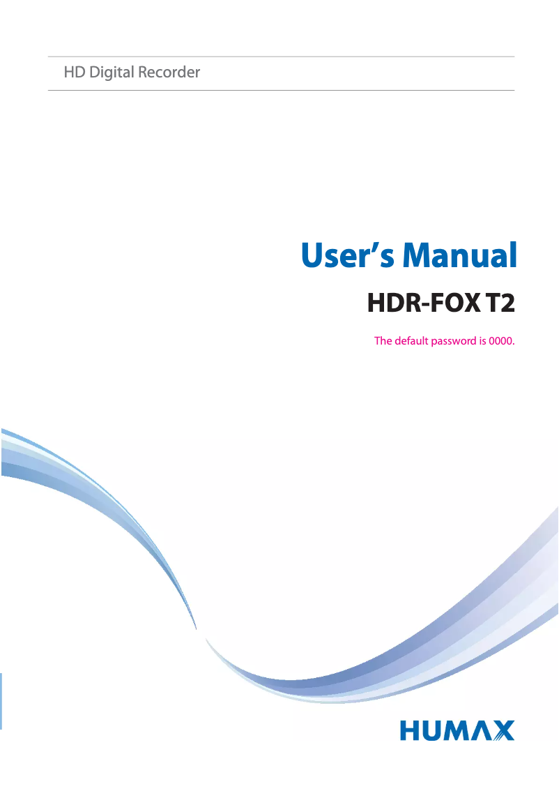 Page n°1 - Manuel utilisateur Humax HDR-FOX T2