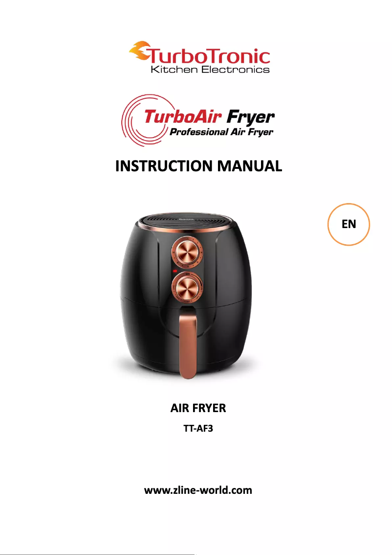 Image de la première page du manuel de l'appareil TurboAir TT-AF3