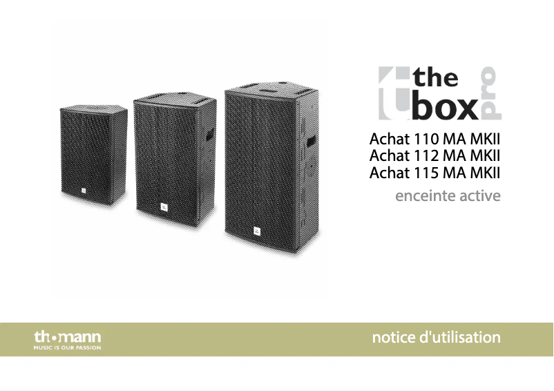 Page 1 de la notice Manuel utilisateur The Box Pro Achat 110 MA MKII