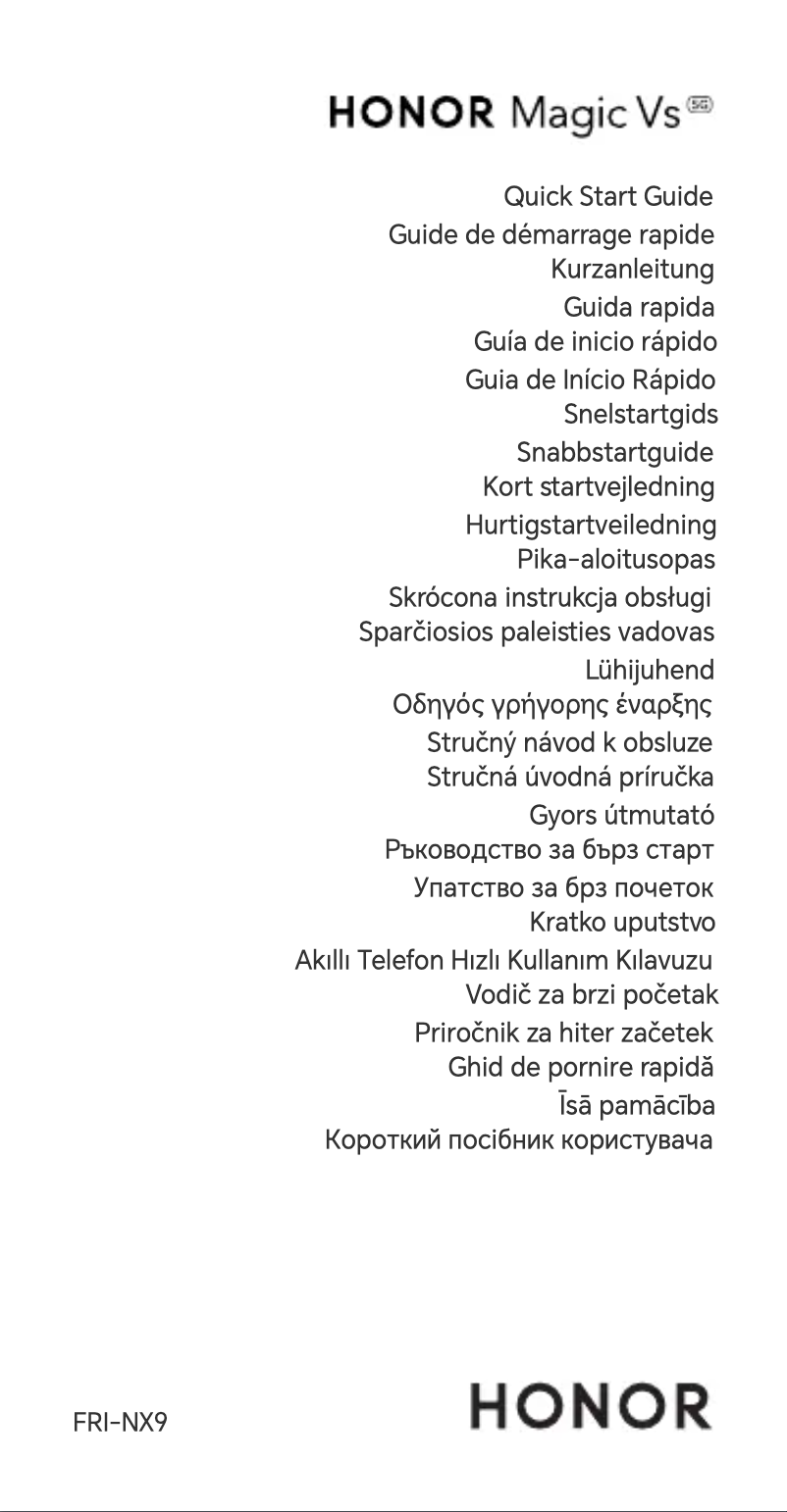 Page 1 de la notice Manuel utilisateur Honor Magic Vs