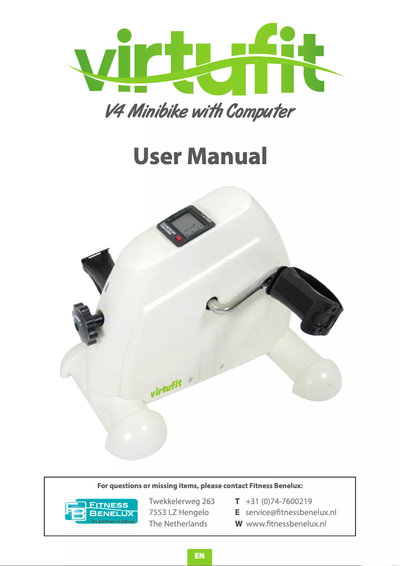 Page 1 de la notice Manuel utilisateur VirtuFit V4 Minibike