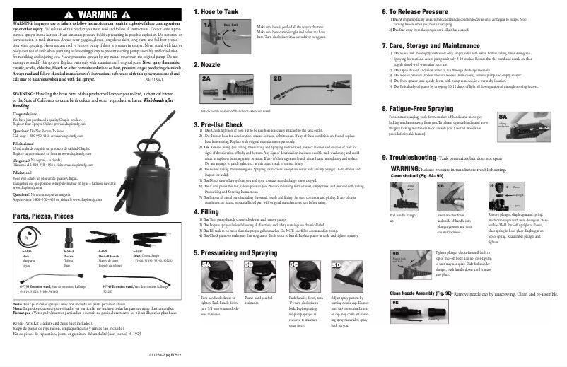 Page 1 de la notice Manuel utilisateur Chapin 31420
