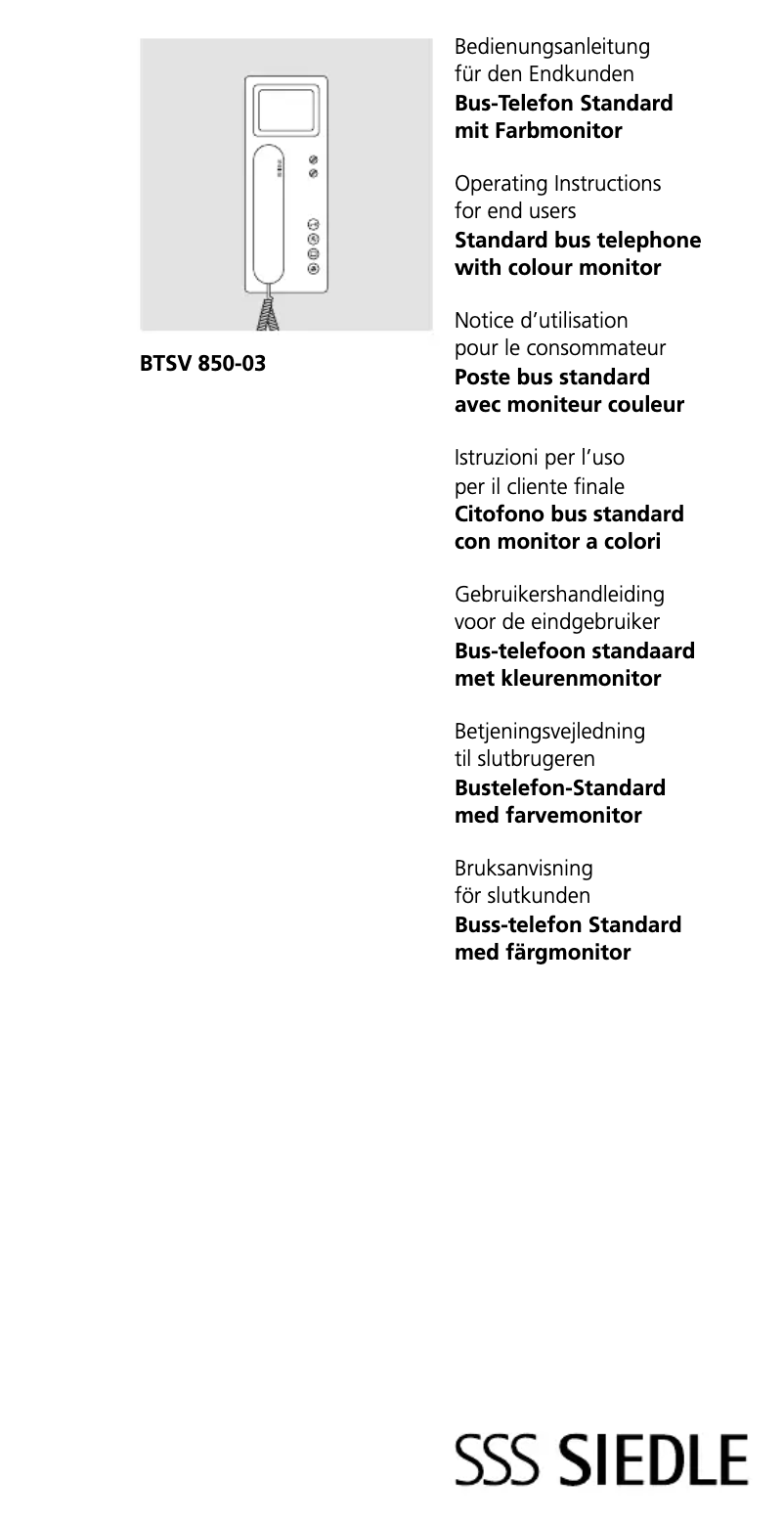 Page 1 de la notice Manuel utilisateur Siedle BTSV 850-03