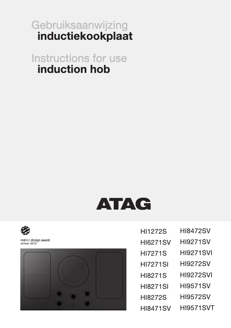 Página 1 del manual Manual de instrucciones Atag HI9572SV
