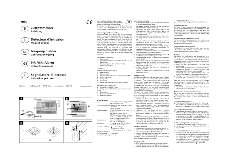 Página 1 del manual Manual de usuario Pentatech ZM03