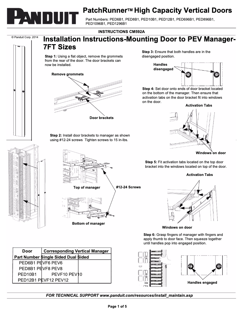 Página 1 del manual Manual de usuario Panduit PED10B1