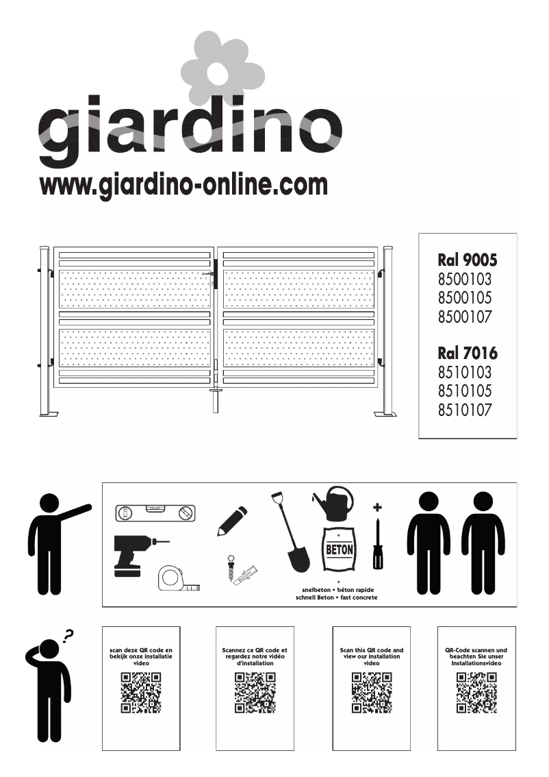 Page 1 de la notice Manuel utilisateur Giardino 8500103