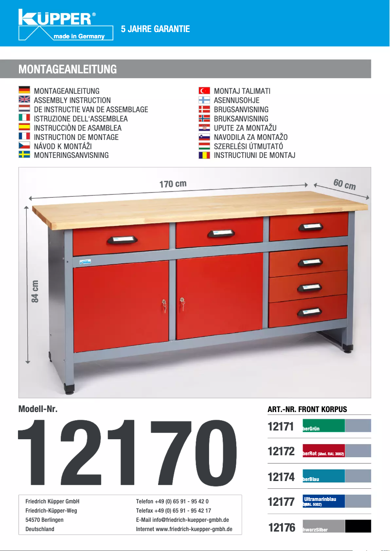 Page 1 de la notice Manuel utilisateur Küpper 12177