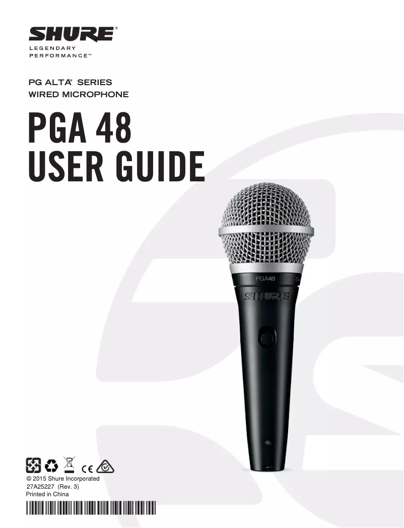 Página 1 del manual Manual de usuario Shure PGA48