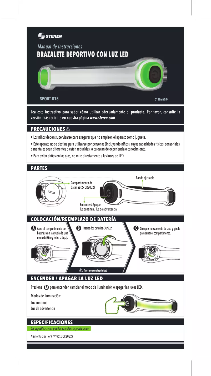 Página 1 del manual Manual de usuario Steren SPORT-015CRO