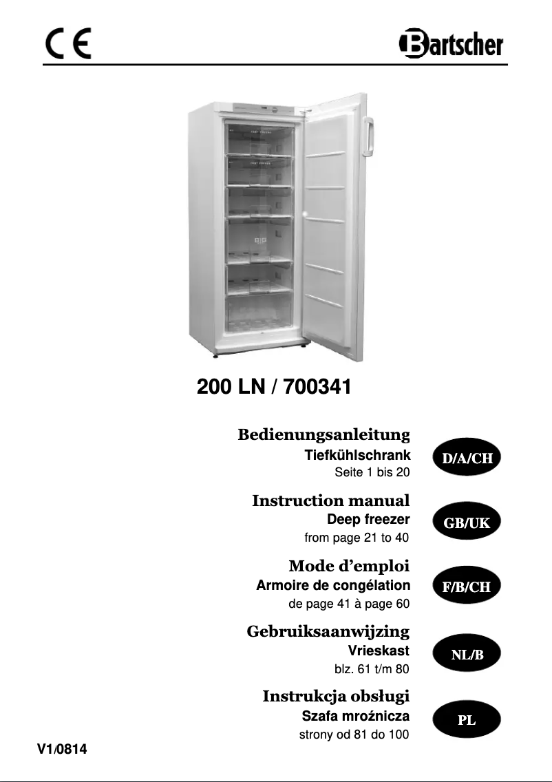 Page 1 de la notice Manuel utilisateur Bartscher 200LN