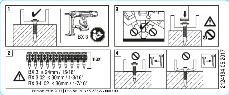 Page 1 de la notice Instructions / montage Hilti BX 3-A22