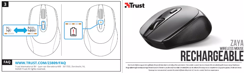 Page 1 de la notice Manuel utilisateur Trust Zaya