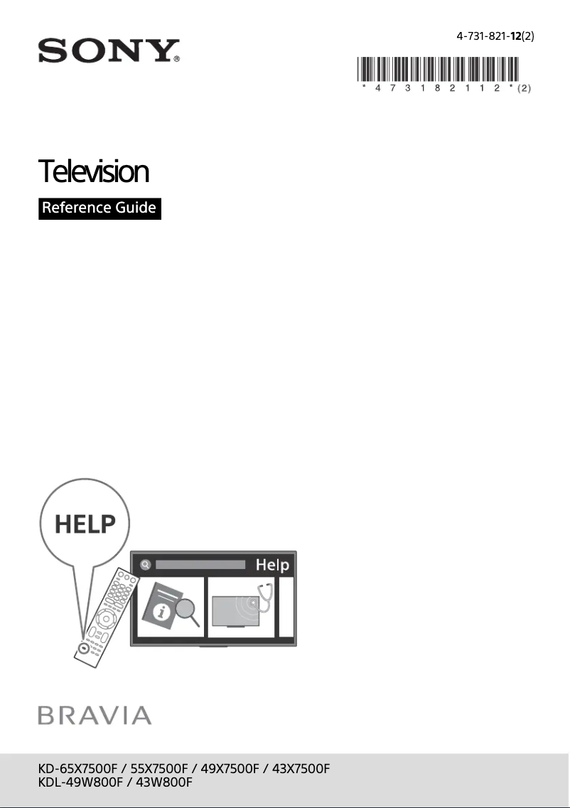 Page 1 de la notice Manuel utilisateur Sony Bravia KD-65X7500F