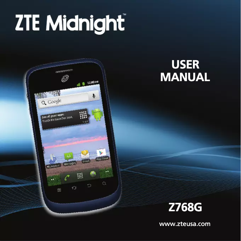 Image de la première page du manuel de l'appareil Z768G Midnight