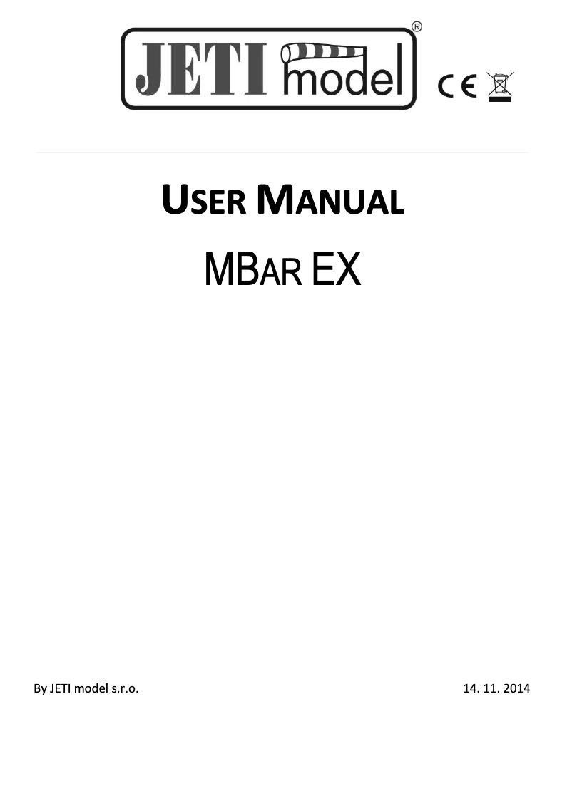 Page 1 de la notice Manuel utilisateur JETI JEX-MB