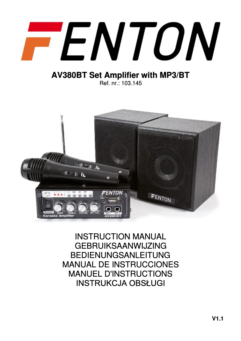 Image de la première page du manuel de l'appareil AV380BT