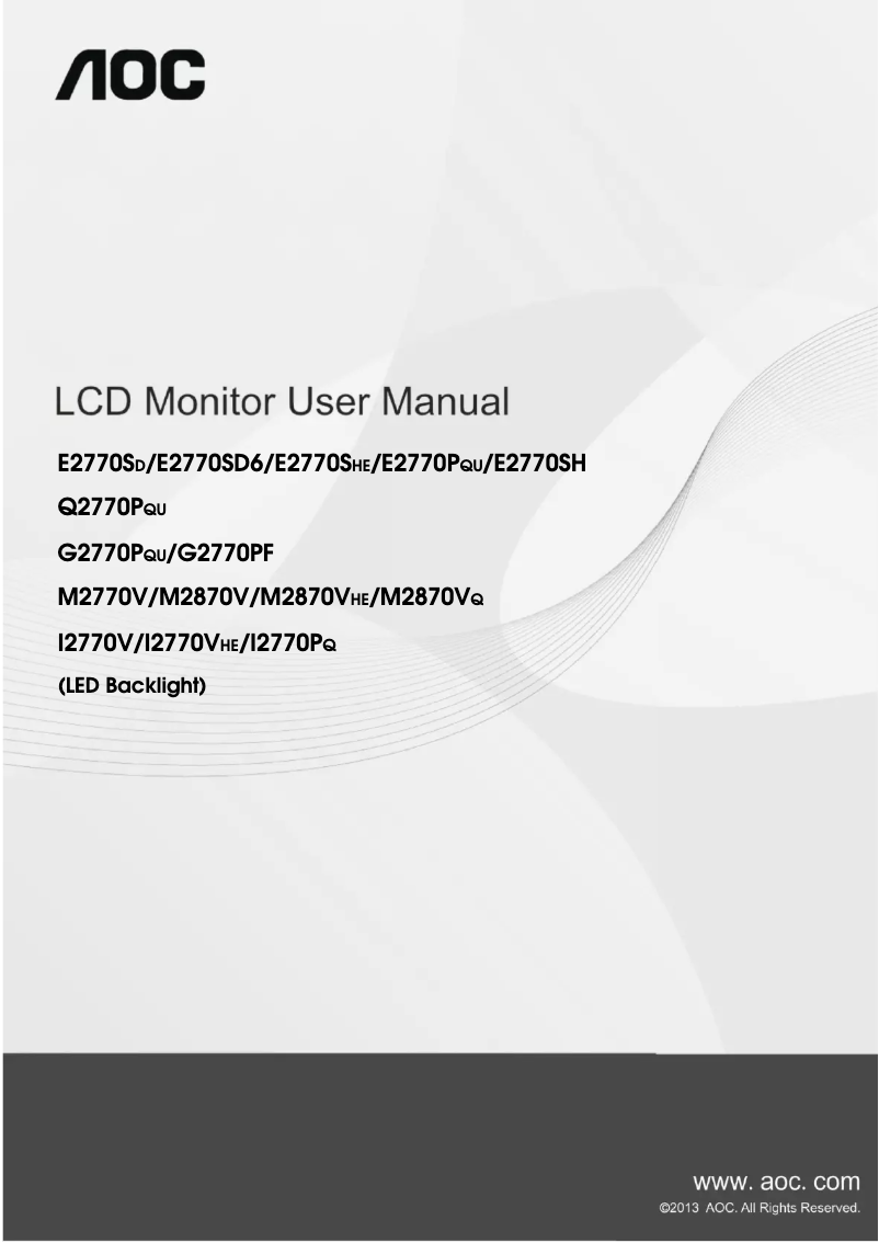 Image de la première page du manuel de l'appareil G2790PX