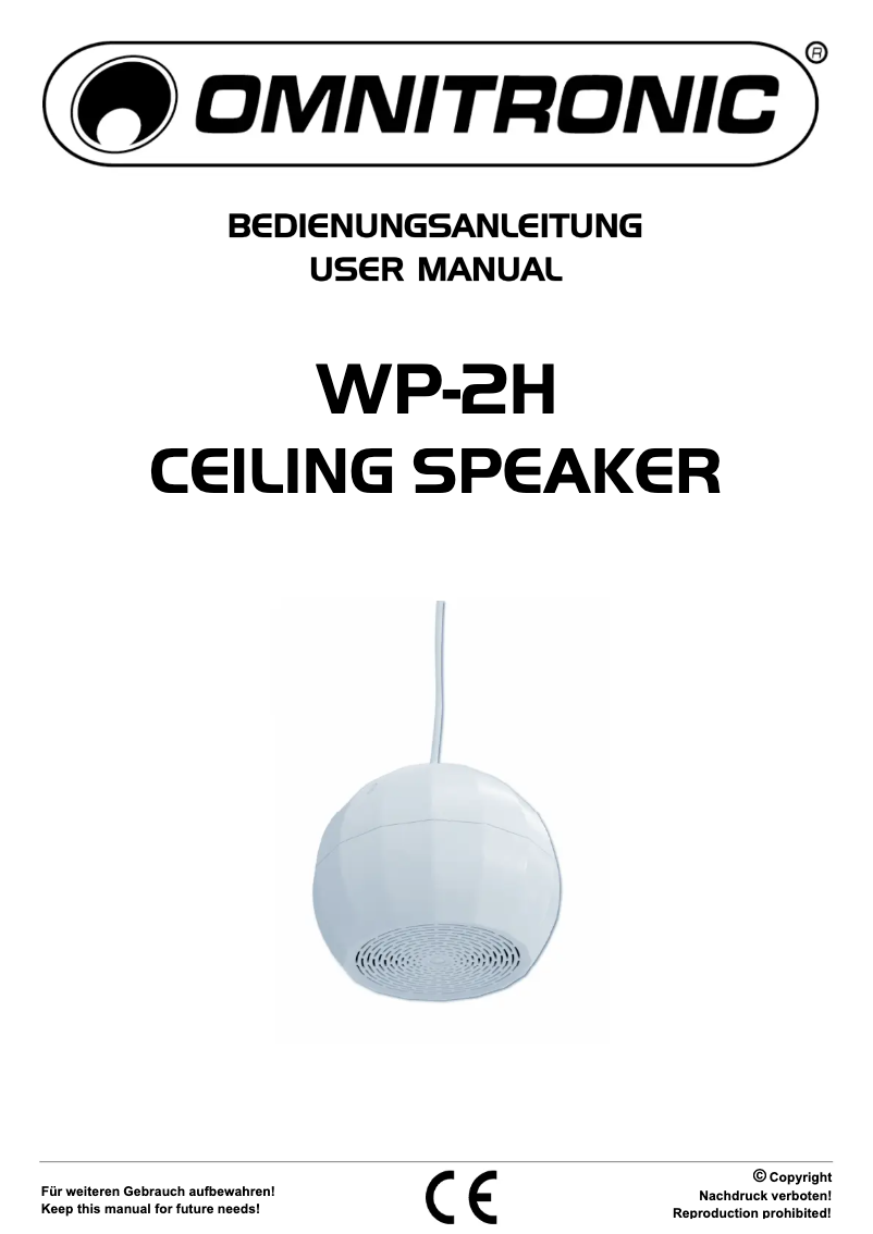 Page n°1 - Manuel utilisateur Omnitronic WP-2H