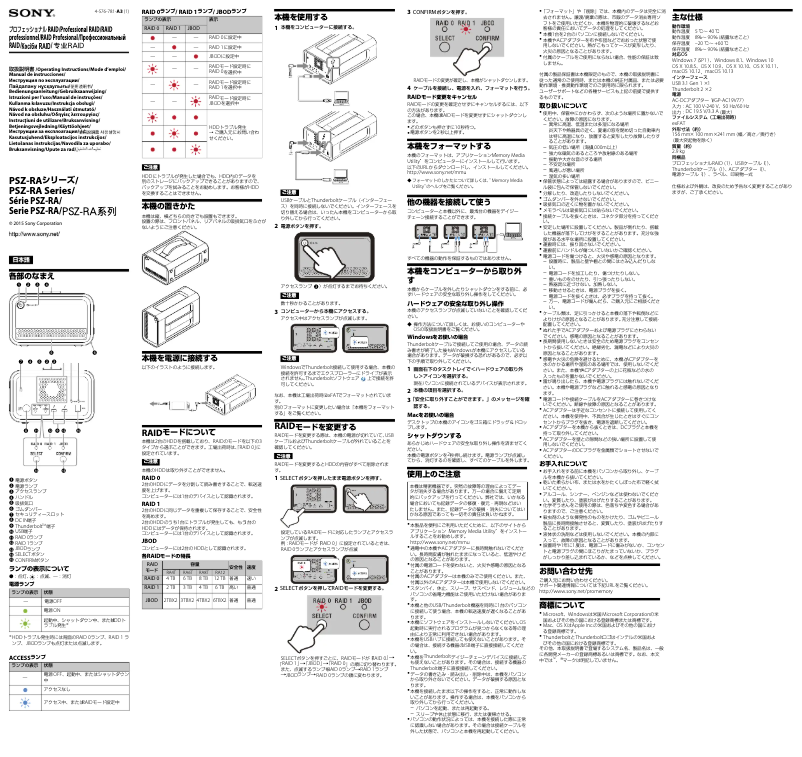 Página 1 del manual Manual de usuario Sony PSZ-RA4T