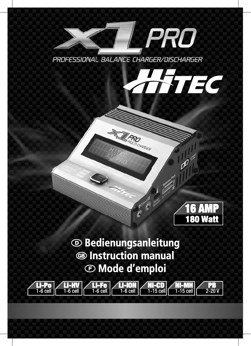 Page n°1 - Manuel utilisateur Hitec X1 Pro