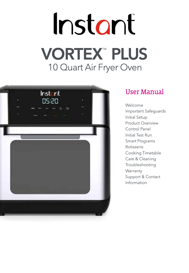 Page n°1 - Manuel utilisateur Instant Pot Vortex Plus
