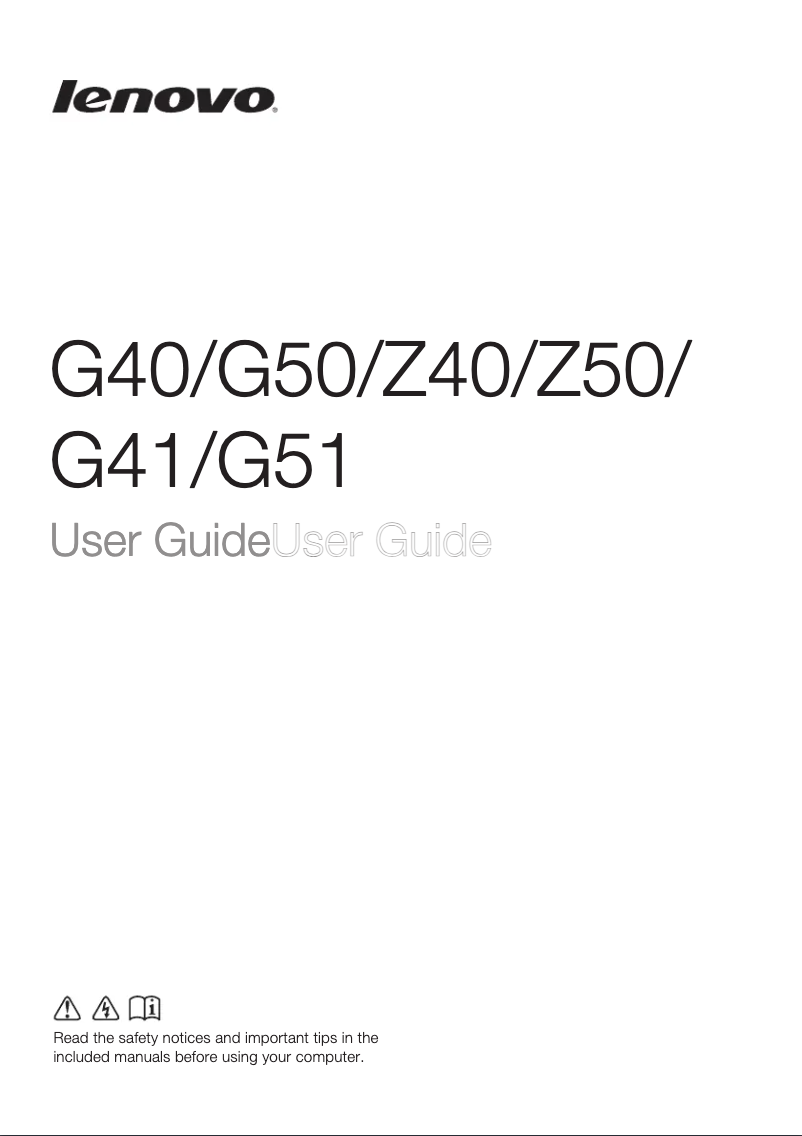 Page 1 de la notice Manuel utilisateur Lenovo G41-35