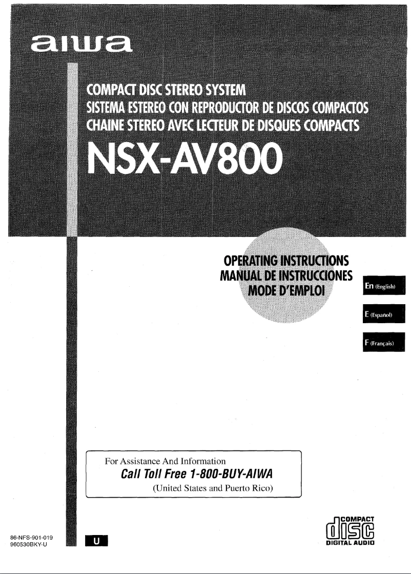Page n°1 - Manuel utilisateur Aiwa NSX-AV800