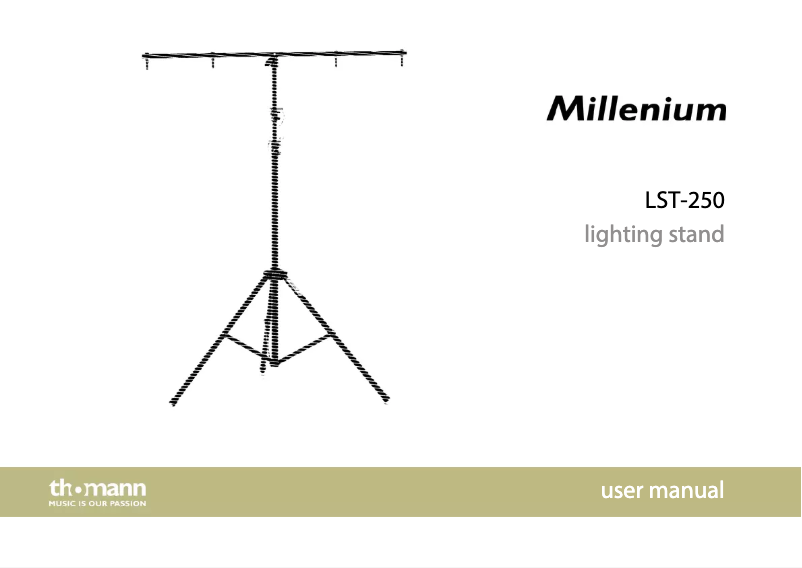 Page 1 de la notice Manuel utilisateur Millenium LST-250