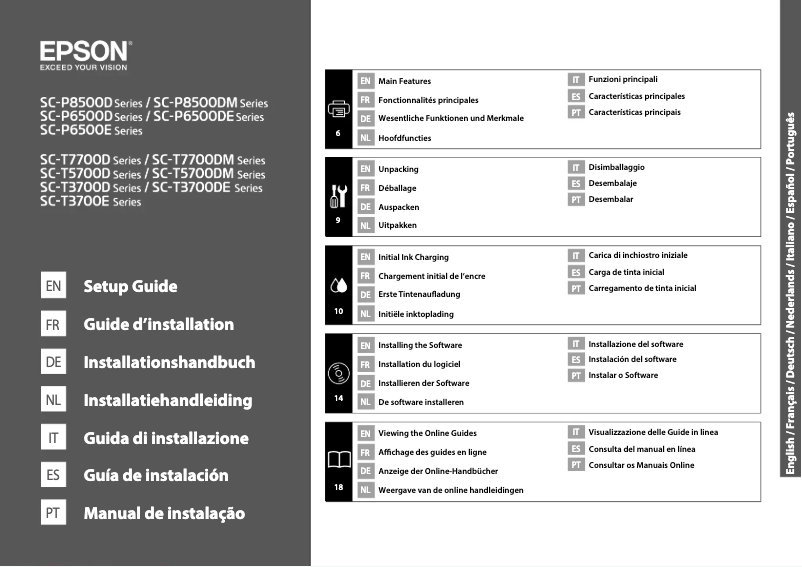 Image de la première page du manuel de l'appareil SureColor SC-T5700D