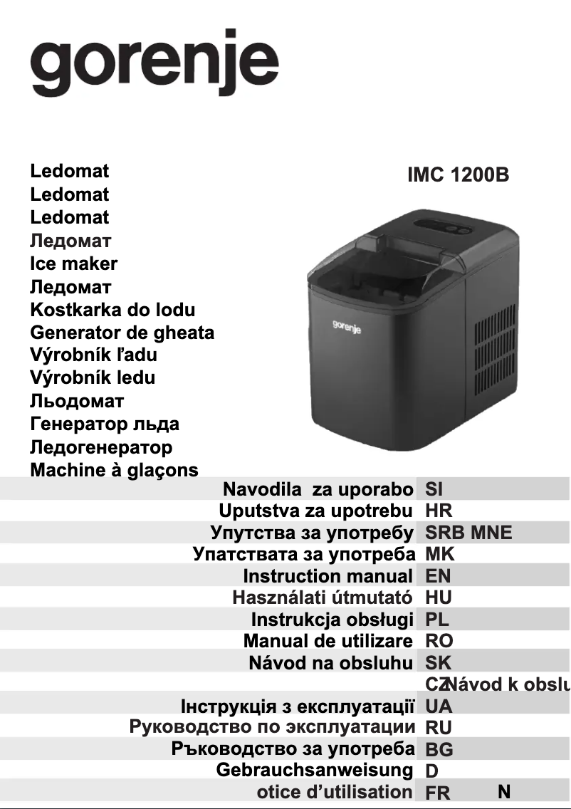 Image de la première page du manuel de l'appareil IMC1200B