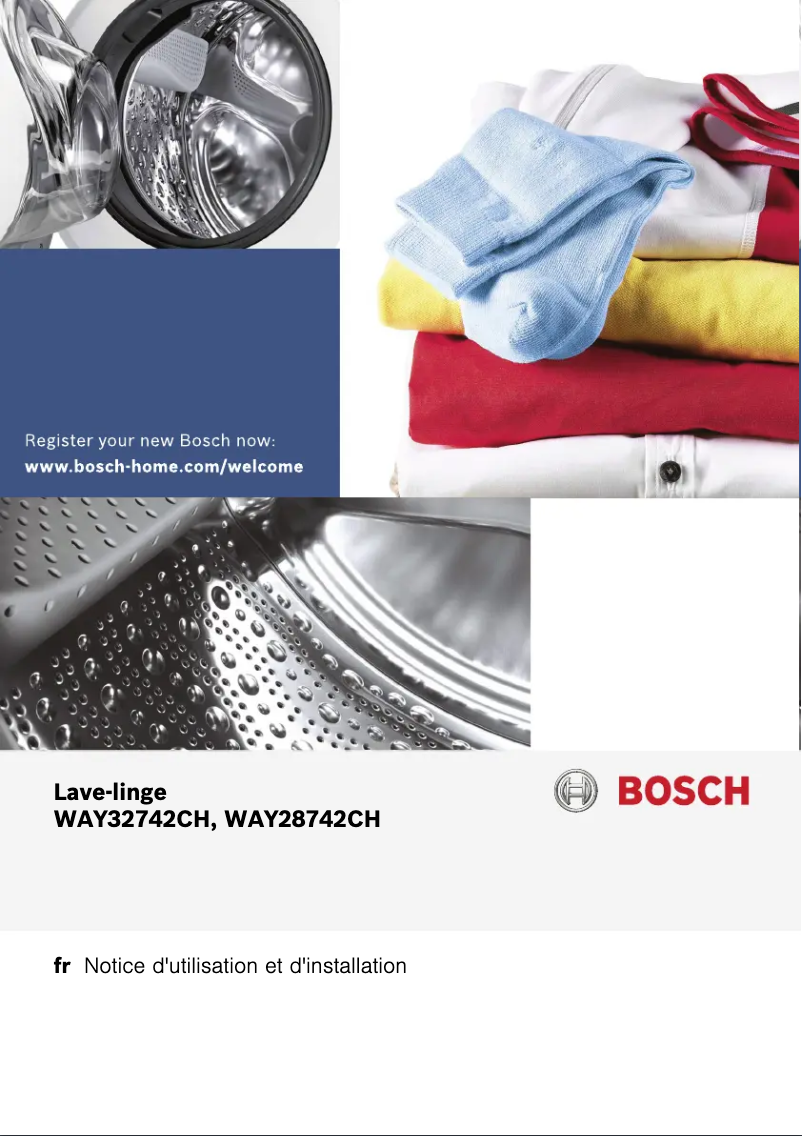 Page 1 de la notice Manuel utilisateur Bosch WAY28742