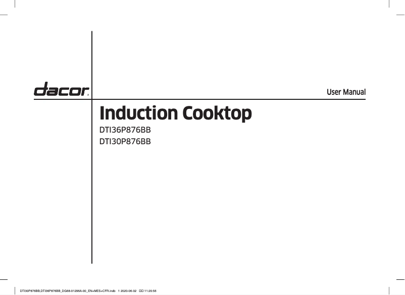 Page n°1 - Manuel utilisateur Dacor DTI30P876BB
