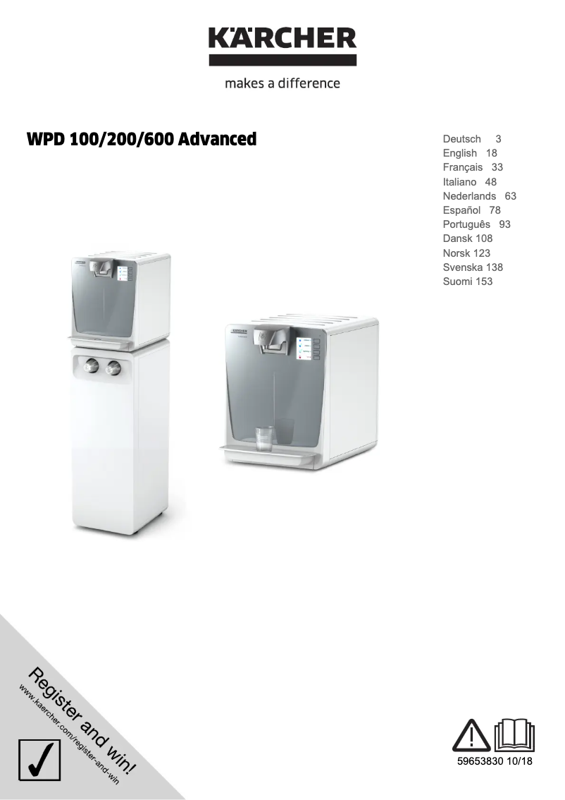 Page n°1 - Manuel utilisateur Kärcher WPD 200 Advanced59653840