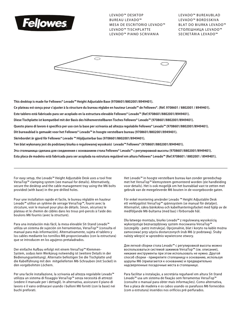 Page n°1 - Manuel utilisateur Fellowes 9870201