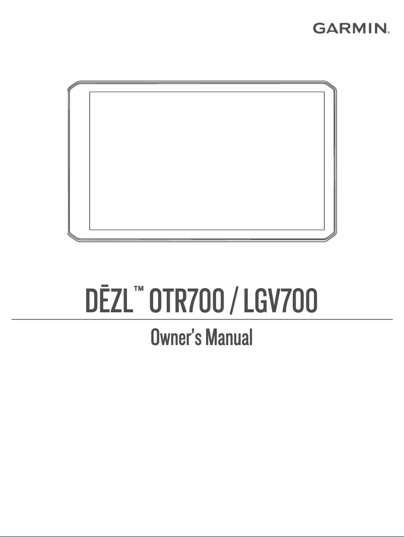 Página 1 del manual Manual de usuario Garmin dēzl OTR700