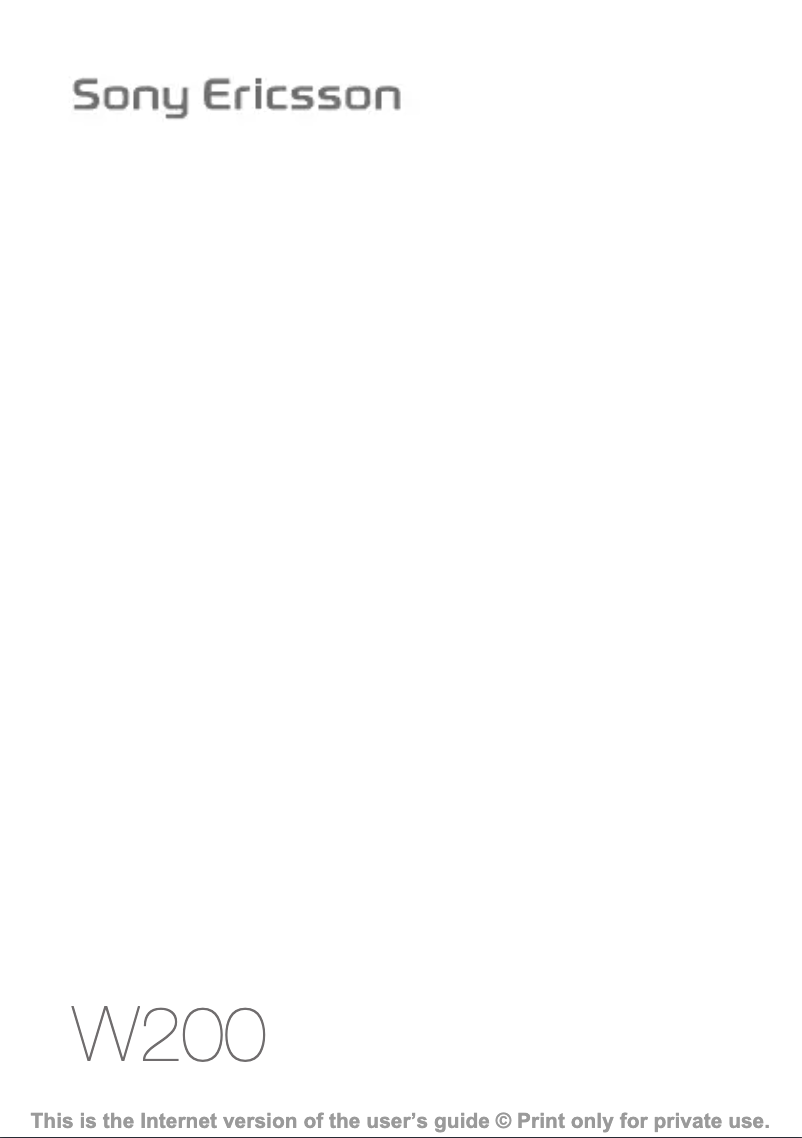 Page 1 de la notice Manuel utilisateur Sony Ericsson W200i