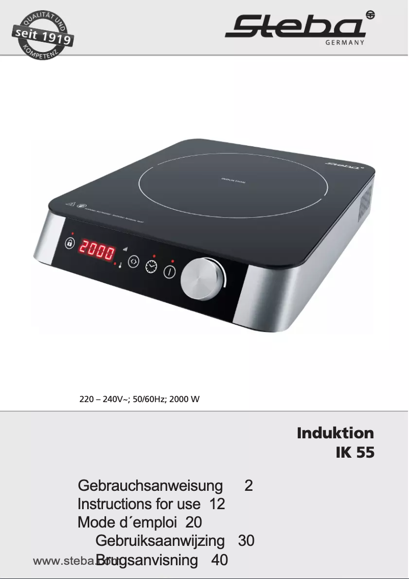 Page 1 de la notice Manuel utilisateur Steba IK IK 55