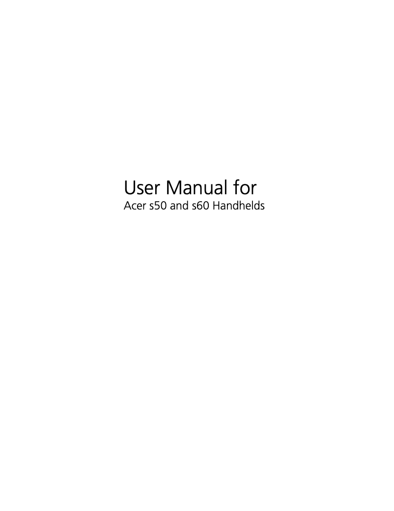Page n°1 - Manuel utilisateur Acer S60