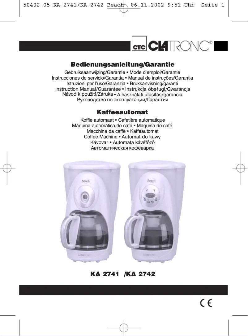 Image de la première page du manuel de l'appareil KA 2742