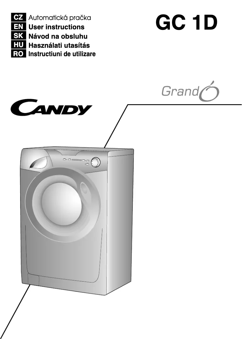 Page n°1 - Manuel utilisateur Candy GC 1081D1-S