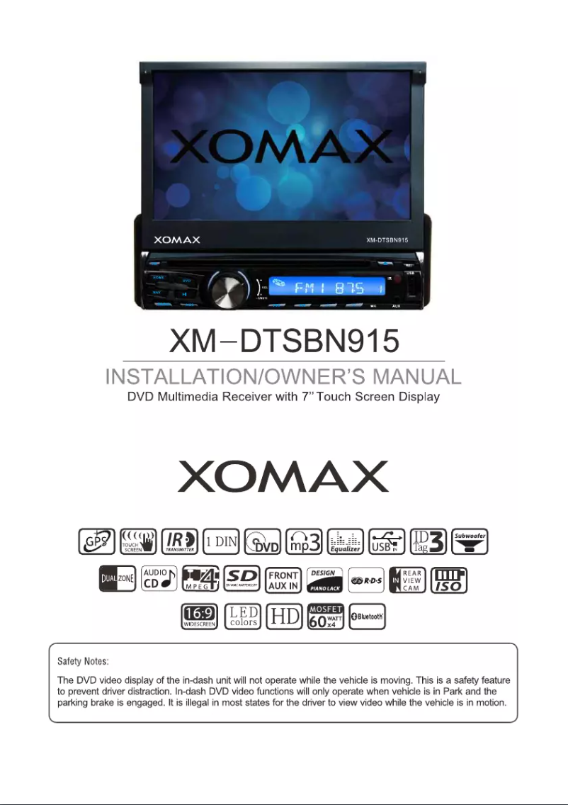Image de la première page du manuel de l'appareil XM-DTSBN915